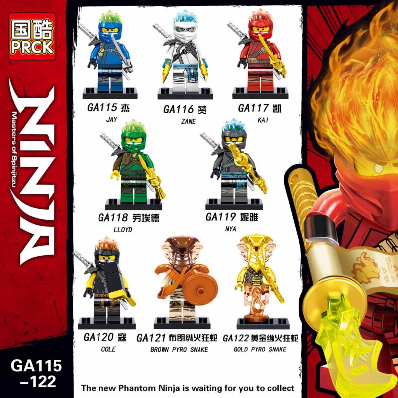 Custom Gold Pyro Snake GA122 Ninjago Serice Minifigures - Image 2