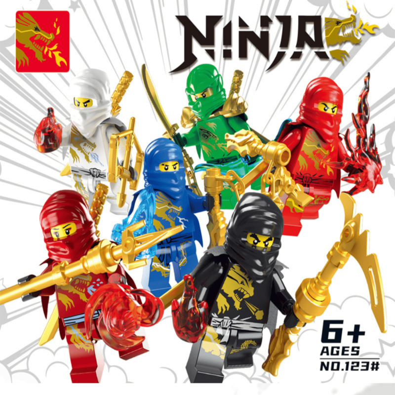 6-Pack Dragon Armor Ninjago Hero Minifigures Set