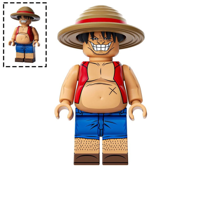 Luffy Minifigure - Fat One Piece Anime Cartoon Edition